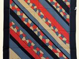 blue, red, and yellow geometric print silk pocket square scarf