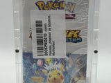 a close up of a pokemon trading card in a clear box