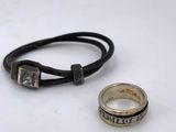 a ring and a ring on a white surface
