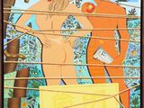 une image représentant un tableau où l'on voit un homme et une femme dans une cage