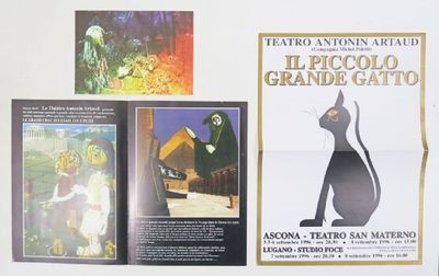 many posters on the refrigerator in the kitchen