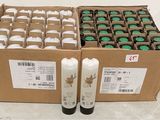 boxes of bottles of cannabis oil are sitting on the floor