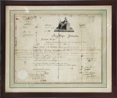 un vieux document sur lequel figure la photo d'un homme assis sur un banc