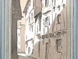 une image d'une peinture d'une rue dans une ville