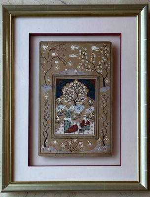 Miniature personne. Gouache sur papier Fin du XIXe siècle