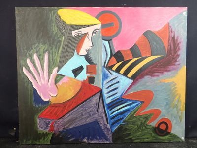 une image représentant un tableau où l'on voit une femme assise sur une table