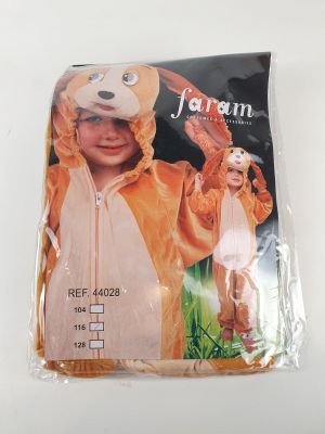 a small child wearing a monkey costume in a plastic bag