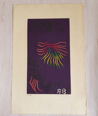 Jacques HEROLD (1910-1987) : "Composition" Lithographie en couleurs. S - Photo 1