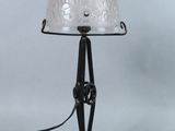 an image of a table lamp with a glass shade on it