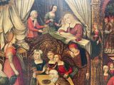 an image of a painting of a group of people sitting around a table