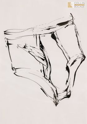 un dessin en noir et blanc représentant un sous-vêtement
