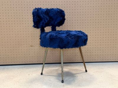 PELFRAN Chaise moumouté bleu nuit