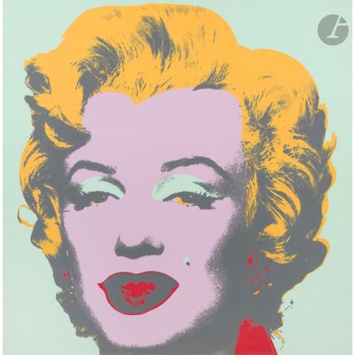 an image of a painting of marilyn monroe on a green background