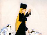 an image of a painting of a woman in a black dress and a man in a black hat