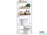 an image of a bathroom shelving with a toilet and shelves