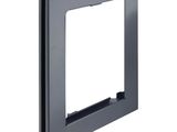 a close up of a metal frame with a white background