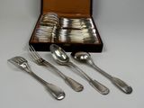six spoons and six forks in a case