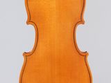 an old violin with a wooden back and bow on a white background