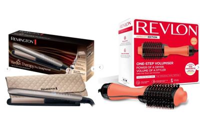 une boîte de brosses à cheveux et une brosse à cheveux sur fond blanc