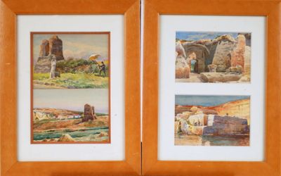 deux photos montrant quelques tableaux accrochés au mur