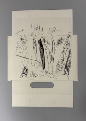 un dessin en noir et blanc sur une feuille de papier