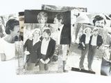 several black and white photos of a man and woman in formal attire