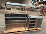 many shelves that are stacked on a pallet in a warehouse