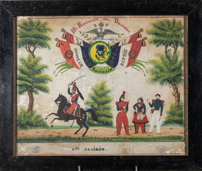 an old picture of a painting of a man on a horse and a man on a horse