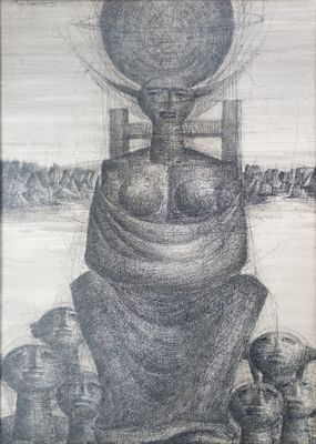 Jef VAN TUERENHOUT (1926-2006), "La fin du Monde", encre,sig…