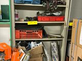 many boxes and boxes on the shelves in the garage