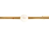 a close up of a gold tie bar with a pearl on it