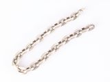a pair of silver chains on a white background