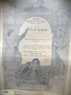 an old book with a drawing of a woman laying on a bed