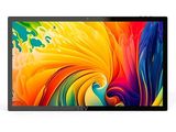 l'ordinateur portable est ouvert et affiche un motif coloré à l'écran