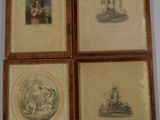 four framed pictures of a woman and a child in a room