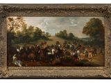 an image of a painting of a group of people riding horses