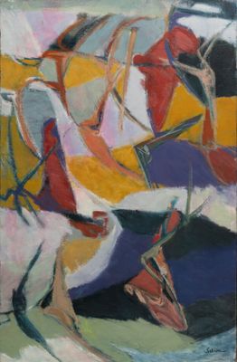 Selim TURAN (1915-1994). Sans titre, 1973 Huile sur toile, s…