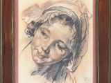 portrait d'une jeune fille coiffée d'un bonnet, d'après un tableau