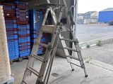 a ladder that is leaning up against the wall