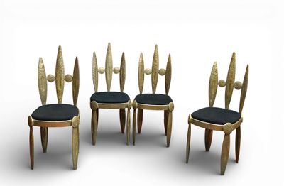 Nicolas BLANDIN (1969) Suite de quatre CHAISES modèle 'Barba…
