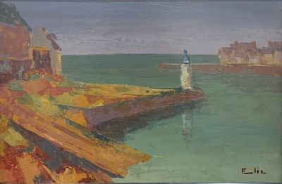 Fernand ELIE (1906-1992) Le phare sur la côte