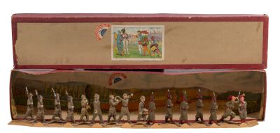 a lot of figurines that are sitting in a box