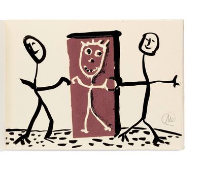 a drawing of a man and a woman holding hands
