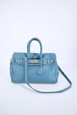 Mac Douglas Sac à main en cuir turquoise