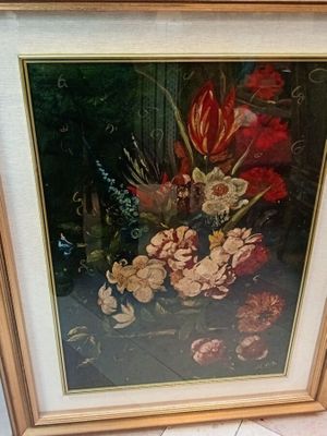 WIESS (XIX-XXème) "Bouquet de fleurs sur entablement", huile…