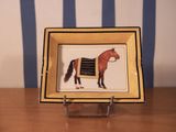une photo d'une photo représentant un cheval recouvert d'une couverture