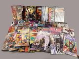 a lot of comic books that are on the table