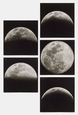 a black and white photo of the phases of the moon