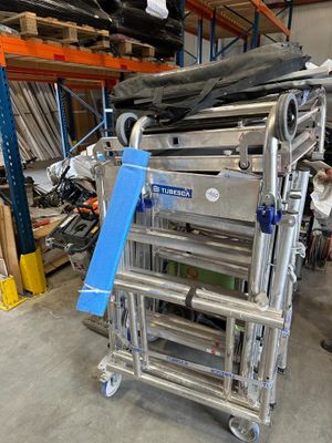 an image of a metal cart in a warehouse