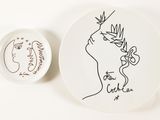 an image of a plate with a drawing on it